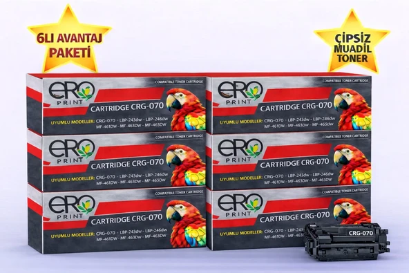 Canon i-SENSYS LBP246dw Çipsiz Muadil Toner - 3000 Sayfalık - 6'lı Avantaj Paket ürün görseli 1