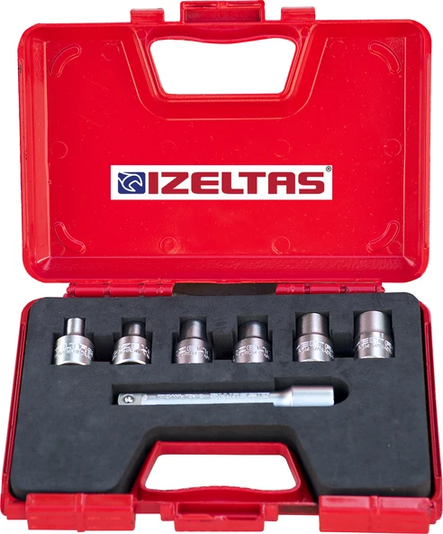 İzeltaş 1113006007 7'lı star (torx) lokma takımı 1/2" ürün görseli 1