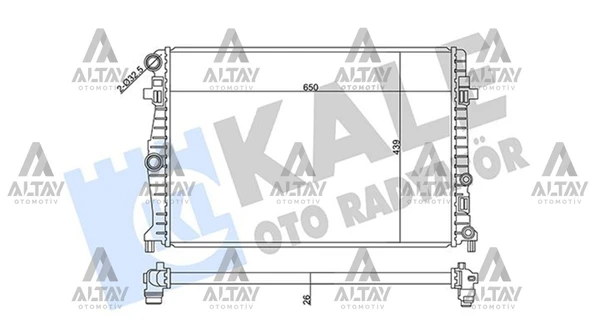2Q0121253K RADYATÖR SU A1 / ARONA / IBIZA / POLO / SCALA / KAMIQ 18= CHZL-DKLA-DLAC-DGTC-CGTD-CHZD 1.0 TSI BRAZING ürün görseli 1