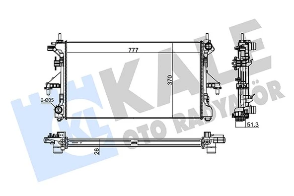 1330.Q2 - 1330.Q3 RADYATÖR SU DUCATO / BOXER / JUMPER 06= 2.2 HDİ BRAZING ürün görseli 1