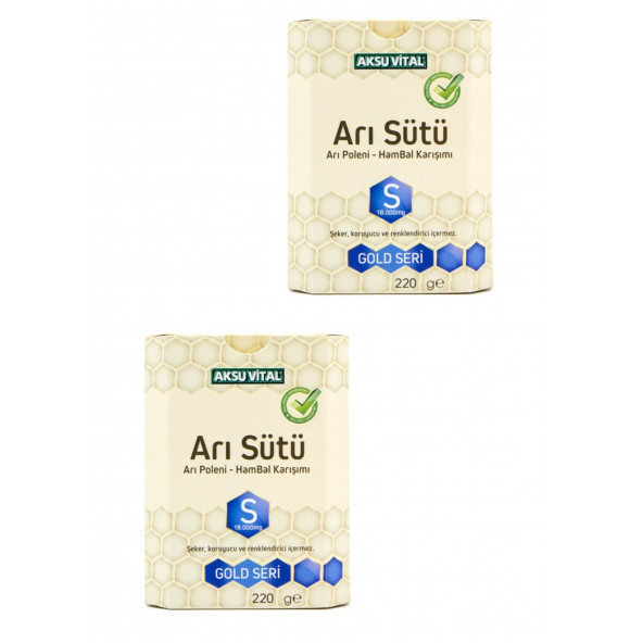 Aksu vital Arı Sütü Bal Polen (S) 18000 Mg x 2 paket ürün görseli 1