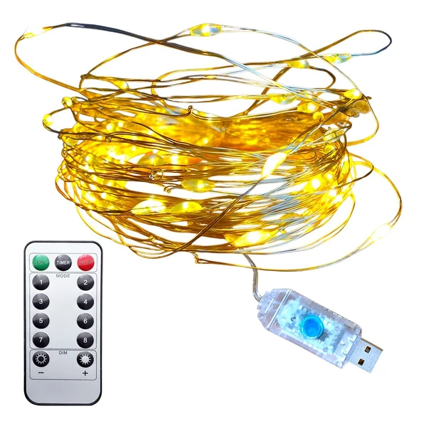UpWay 10 Metre Günışığı Kumandalı 100 Led Işık - USB Dekoratif Aydınlatma ürün görseli 1