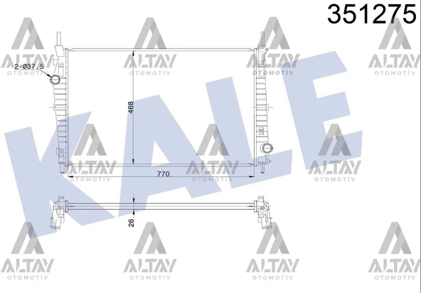 8C168005AC RADYATÖR SU TRANSİT V347 07-14 3.2 TDCI ürün görseli 1