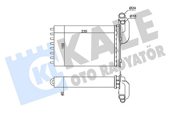 7701033457 RADYATÖR KALORİFER R19 CLIO / KANGOO / MEGANE / SCENIC (ALUMINYUM BORULU) ürün görseli 1