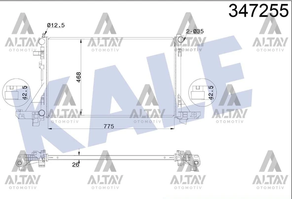 2140000Q2F RADYATÖR SU MASTER III - MOVANO B 10= 2.3DCI-CDTI (MT) BRAZING ürün görseli 1