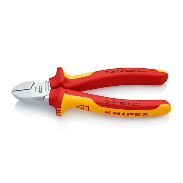 Knipex 70 06 180 - 1000v 180mm vde yan keski ürün görseli 1