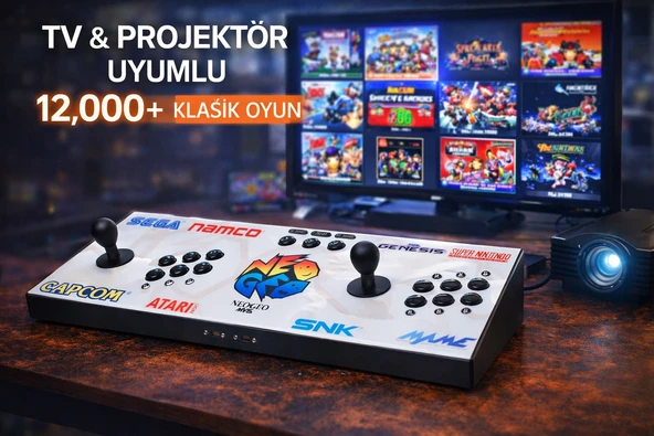 Çift Kişilik Ateri Retro Arcade Gaming Konsolu – 12.000+ Oyun | 78 cm ürün görseli 1