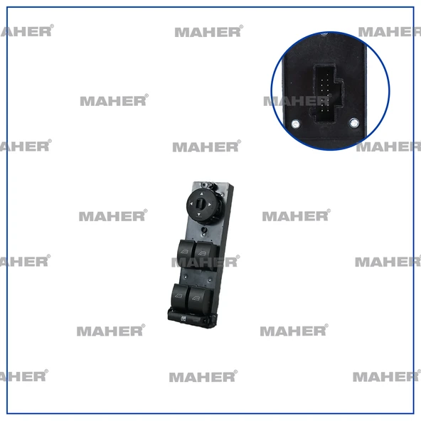 3M5T14A132AG DÜĞME CAM AÇMA FOCUS 05-08 / C-MAX 04-08 (DÖRTLÜ) AYNA AYAR DÜĞMELİ ÇERÇEVESİZ SOL ürün görseli 1
