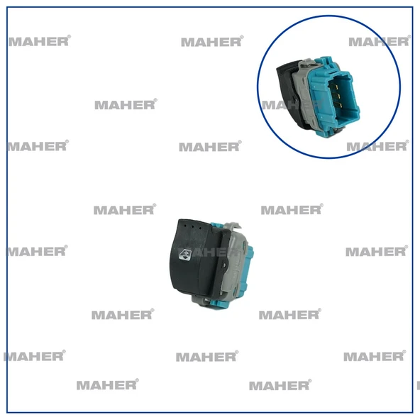 8200476809 DÜĞME CAM AÇMA MASTER III / KANGOO III / DUSTER (TEKLİ) 6 PİN MAVİ SAĞ ürün görseli 1