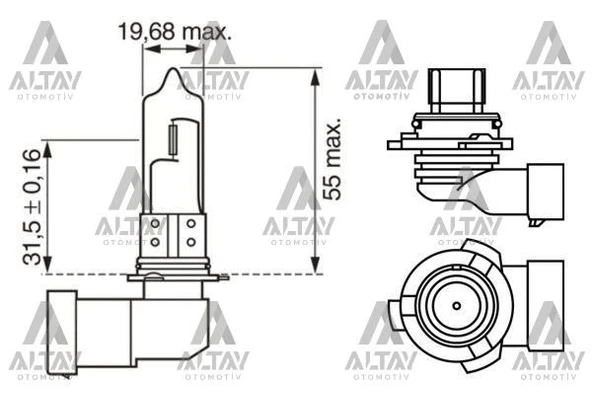 1987302808 AMPÜL ECO HB4 9006 12V 51W FAR AMPÜLÜ SOKETLI ürün görseli 1