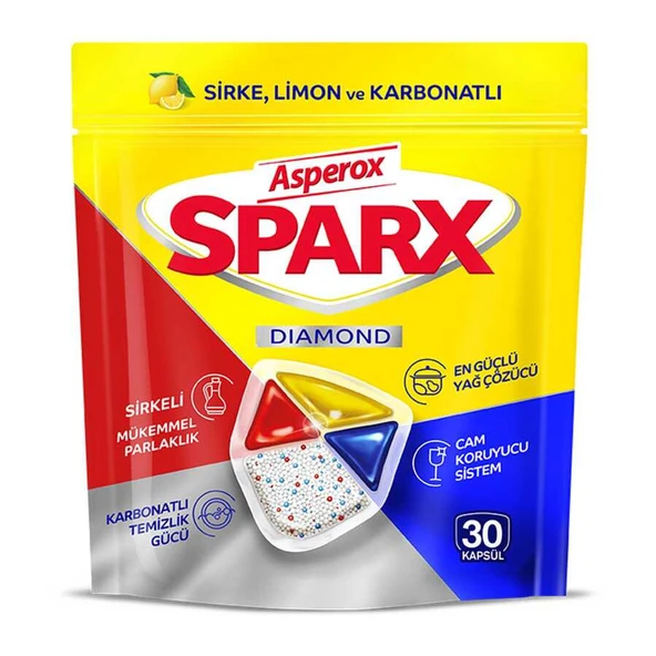 Asperox Sparx Bulaşık Makinesi kapsülü 30'lu ürün görseli 1