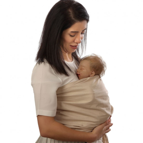 Halka Sling Eggbaby Bej Bebek Taşıma - Resim 3