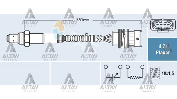 855510 SENSÖR OKSİJEN ASTRA G / ASTRA H / VECTRA C / ZAFIRA B / MERIVA A Z16XE-Z16XEP (P1) ürün görseli 1