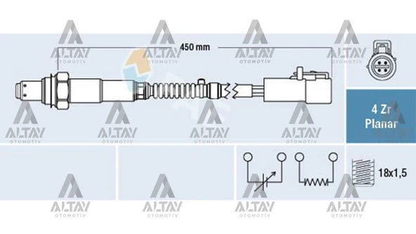 3M519F472BC SENSÖR OKSİJEN C MAX II 10= (DXA - CB7. DXA - CEU) 1.6 TI  / FOCUS / C MAX 03-07 (DM2 1.6 / FOCUS II 04-11 MAVİ ürün görseli 1