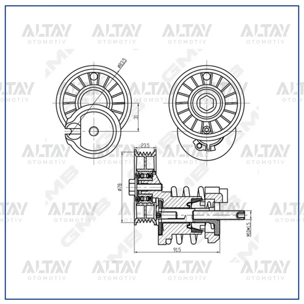 028903315M VANTİLATÖR GERGİSİ PASSAT / A4 / A6 97-00 AFN-AVG-AHU 1.9 TDİ KOMPLE ürün görseli 1