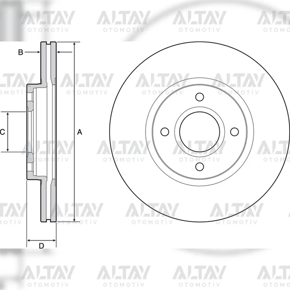 AY111125AA FREN DİSKİ COURIER 14= / B-MAX 12= / ÖN HAVALI 278-4 (SET) ürün görseli 1