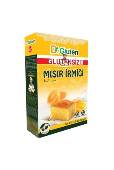 Dr.Gluten Glutensiz Mısır Irmiği 500 G ( Vegan - Laktozsuz - Yumurtasız ) ürün görseli 1