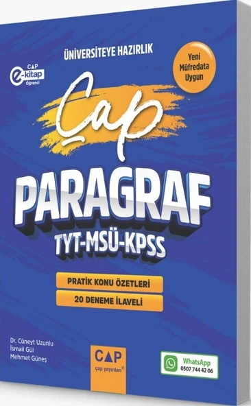 Çap Üniversiteye Hazırlik Paragraf Pratik Konu Özetleri ürün görseli 1