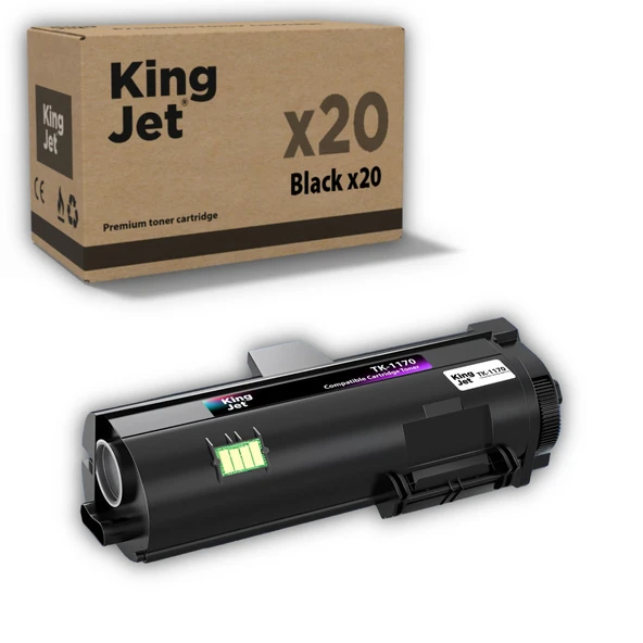 KingJET Kyocera Uyumlu TK-1170 Yüksek Kapasiteli Çipli (20'li Paket) Muadil Toner |M2040 M2540 M2640 ürün görseli 1