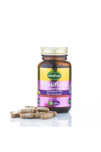 Mindivan Passiflora St. John's Wort Supplement for Relaxation x3 Piece - Resim 2