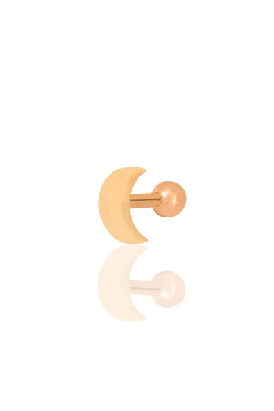 Gümüş rose hilal modeli Tragus helix Piercing küpe SGTL12316ROSE ürün görseli 1