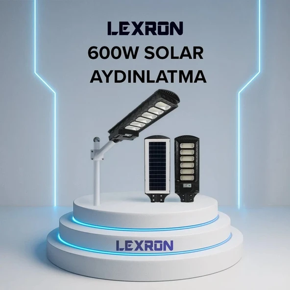 LEXRON - İnges 600 WATT SOLAR AYDINLATMA - GÜNEŞ ENERJİLİ ARMATÜR  - SOLAR BAHÇE VE SOKAK LAMBASI ürün görseli 1