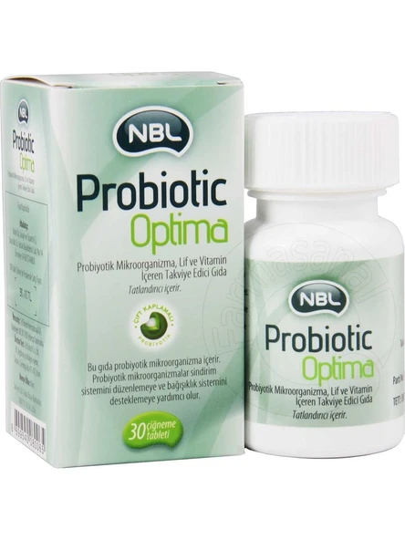 NBL Probiotic Optima 30 Tablet Türkiye Menşeli Probiyotik Takviye İçeren Tablet Formu ürün görseli 1