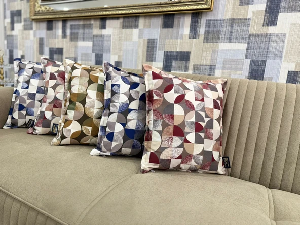 NİVEMESHOME MOZAİK BORDO-GRİ(45X45) KIRLENT KILIFI ürün görseli 1