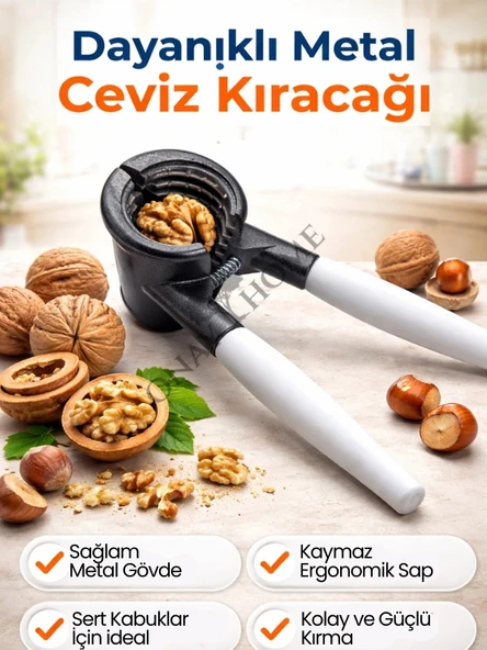 Dayanıklı Metal Ceviz ve Fındık Kıracağı – Kaymaz Saplı, Ergonomik Tasarım ürün görseli 1