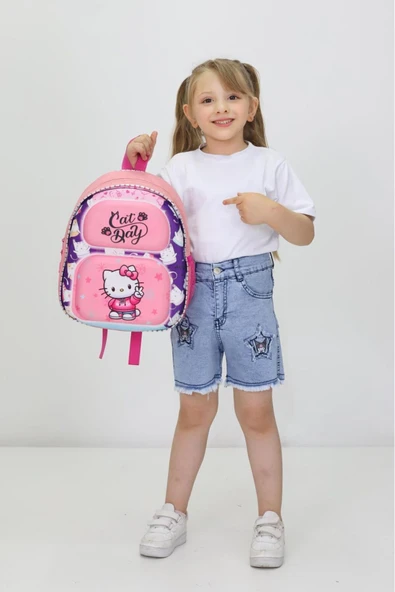 Hello Kitty Temalı Sevimli ve Şık Ortopedik Anaokulu ve İlkokul Çantası ürün görseli 1
