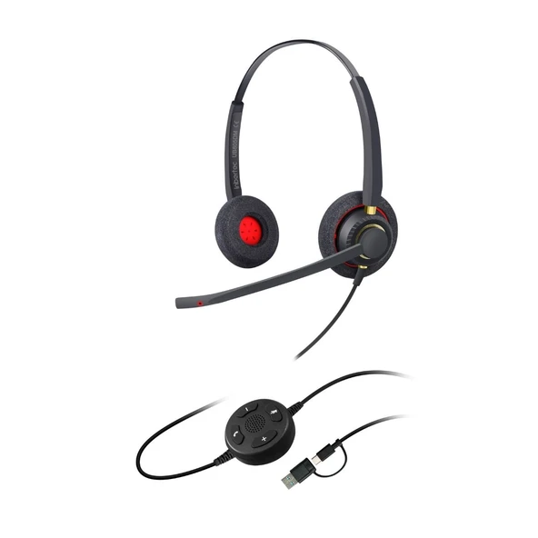Inbertec UB805DM Professional Duo Yapay Zeka Gürültü Engelleyici USB Kulaklık ürün görseli 1