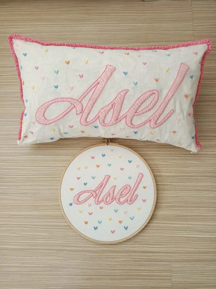 punchingişler bebek/çocuk odası isimli yastık kılıfı - kapı süsü/takı yastığı kılıfı ikili takım / bebek hediyelik hastane takımı/dekoratif isimli kılıf-pano ürün görseli 1