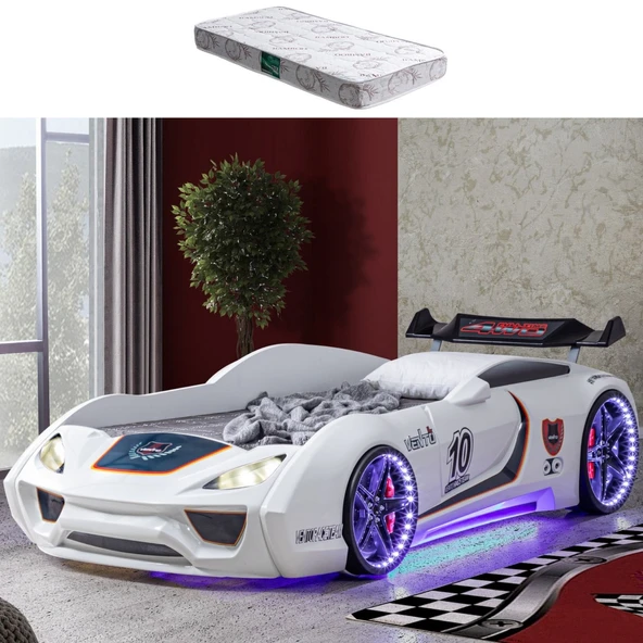 Arabalı Yatak, Vento Cooper Rüzgarlıklı Full Ledli, Kırmızı 1 Adet Comfort Yatak  Beyaz ürün görseli 1