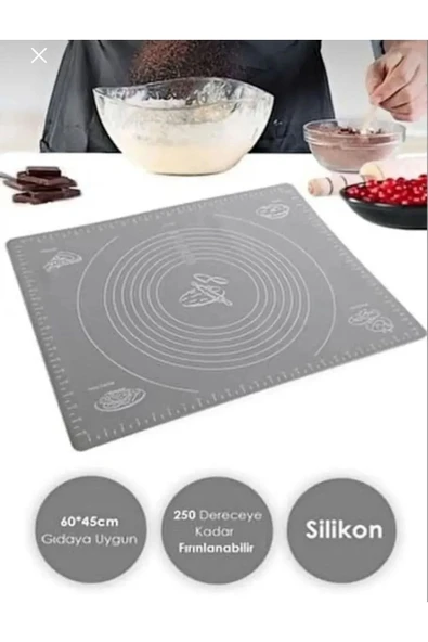 YASİMA Silikon Hamur Açma Matı, Ölçekli Hamur Açma Altlığı 50x40cm ürün görseli 1