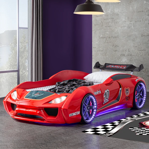 Arabalı Yatak, Vento Cooper Rüzgarlıklı Full Ledli, Kırmızı 1 Adet Comfort Yatak  KIRMIZI ürün görseli 1