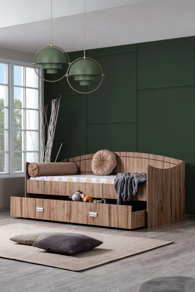 Yavrulu Karyola, Akasya Yavrulu Yatak - Ceviz +1 Adet Comfort Yatak  Ceviz 90 x 200 ürün görseli 1