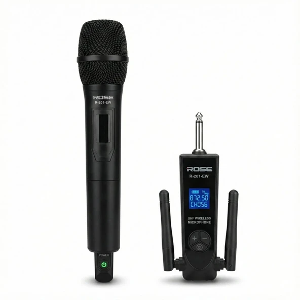 ROSE R-201-EW UHF Kablosuz Dijital El Mikrofonu ürün görseli 1