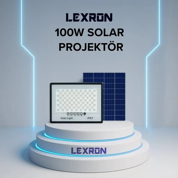 Solar Güneş Enerjili 100 Watt Kumandalı Led Aydınlatma Projektör ürün görseli 1