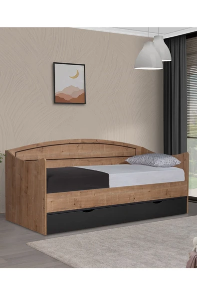 Karyola, Soft Çekmeceli Karyola 90x200   Ceviz-Gri 90 x 200 ürün görseli 1