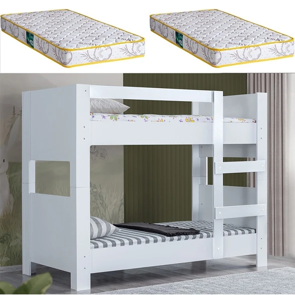 Ranza, Açelya Ayrılabilir Ranza + 2 Adet Comfort Yatak  Beyaz ürün görseli 1
