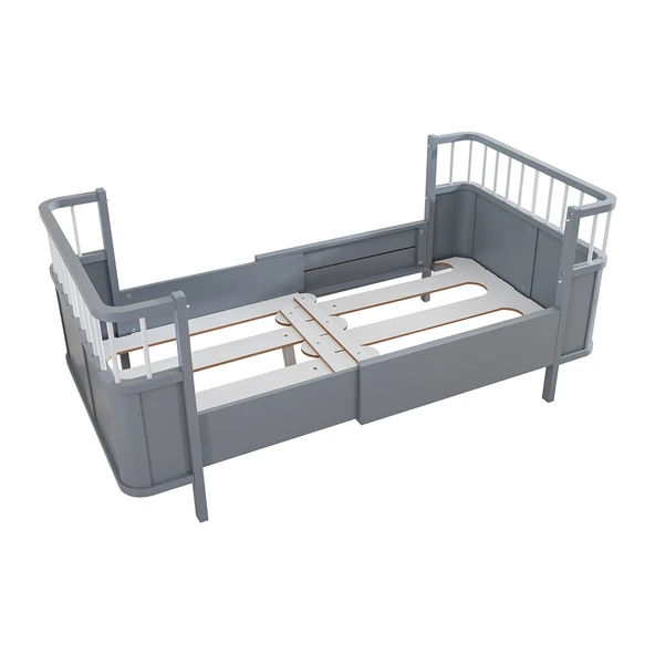 Mdf Beşik, Siesta Büyüyen Beşik 90x130 -1 Adet Comfort Yatak 90x130  gri ürün görseli 1