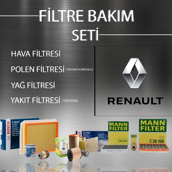 Renault Clio 2 Hb 1.4 Filtre Bakım Seti 1998-2005 Bosch-Eurofilter ürün görseli 1