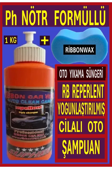 PH NÖTR FORMÜLLÜ CİLALI OTO YIKAMA ŞAMPUANI 1KG + OTO YIKAMA  SÜNGERİ ürün görseli 1