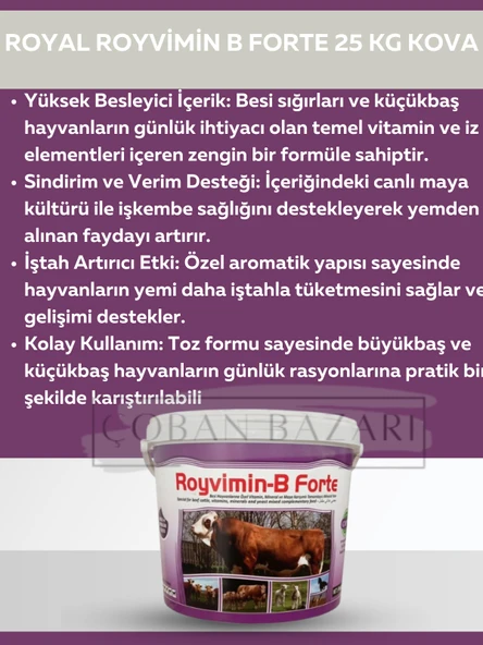Royvimin B Forte 25 kg vitamin takviyesi( kova ) ürün görseli 1