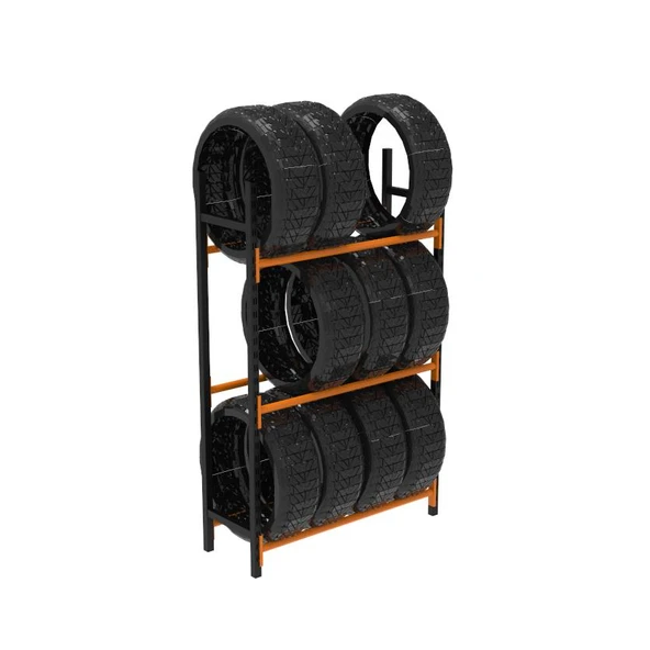 3 Katlı Midi Rack Lastik İstifleme Rafı  40x90 cm 150 cm ürün görseli 1