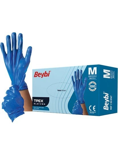 Beybi Tpex Eldiven Mavi Medium 100'lü ürün görseli 1