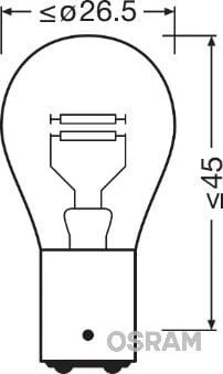 7528-02B 21/5W 12V BAY15D 10XBLI2BRP21/5W AMPUL 12V ORİGİNAL AMPUL ürün görseli 1