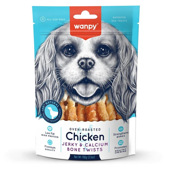 Wanpy Kalsiyumlu Gerçek Tavuk Sargili Köpek Ödülü100 Gr ürün görseli 1