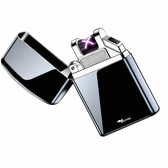 Valkyrie Çift Ark Plazma Şarjlı Çakmak – Rüzgâr Geçirmez, Dokunmatik, USB Şarjlı Mini ürün görseli 1