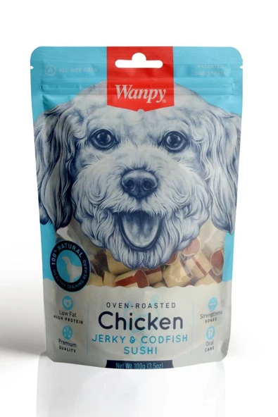 Wanpy Tavuklu Morina Balıklı 100 gr Köpek Ödülü ürün görseli 1